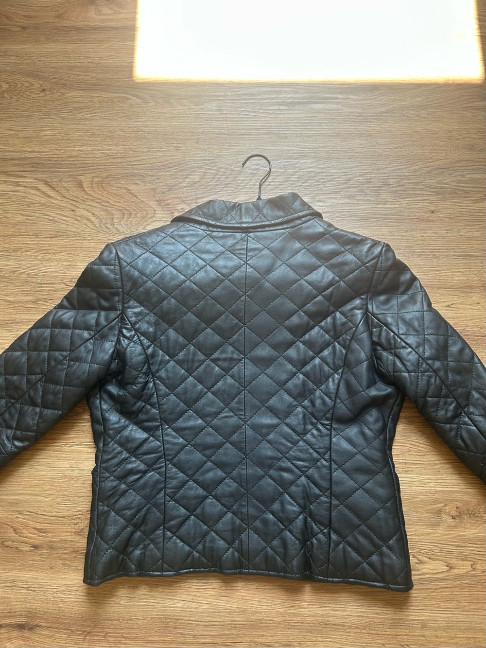 Kenar Genuine Leather Black Diamond Quilted Jacket Women’s Size 8 - Picture 8 of 8